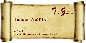 Thomae Zsófia névjegykártya